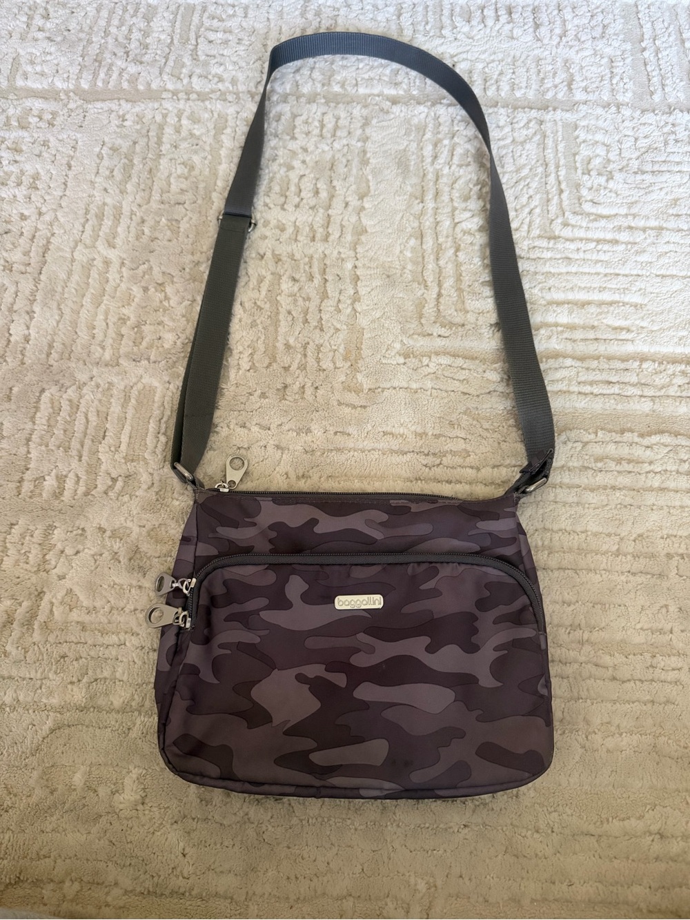 Baggallini Grey Camo Crossbody Bag